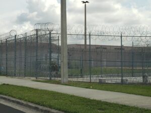 Wire Fencing at the Orange County Jail in Orlando, Florida